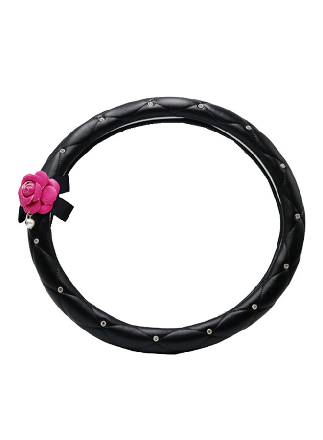 Crystal Flower Decor Steering Wheel Cover - Image 1